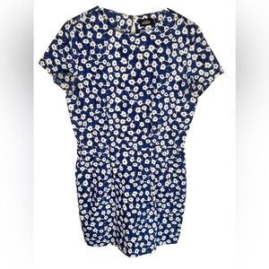 Kate Spade Saturday Blue Floral Pleated Mini with Pockets Size S